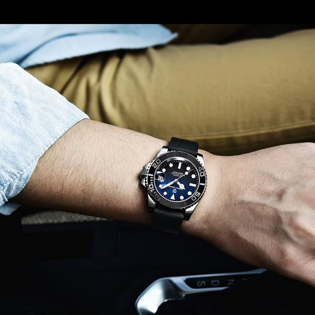 Reloj Automático PAGANI DESIGN YATCH MASTER Caucho, PD-1651 - Azul Oscuro