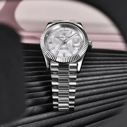 Reloj Automático PAGANI DESIGN DAYDATE 40MM, PD-1783 - Plata Blanco Meteorito