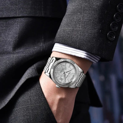 Reloj Automático PAGANI DESIGN DAYDATE 40MM, PD-1783 - Plata Blanco Meteorito