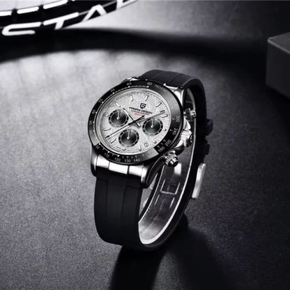 Reloj Cuarzo PAGANI DESIGN DAYTONA Meteorito Caucho, PD-1664 - Plata Blanco