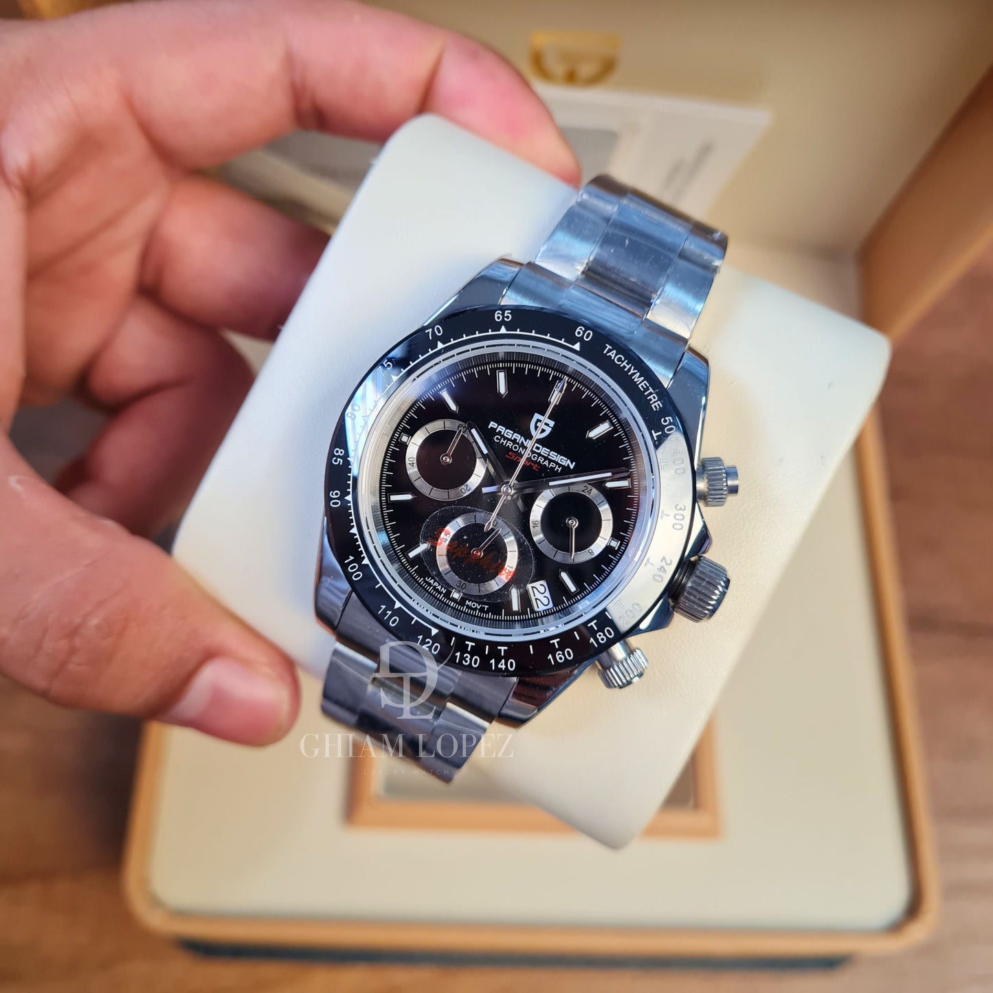 Reloj Cuarzo PAGANI DESIGN DAYTONA, PD-1644 - Plata Negro