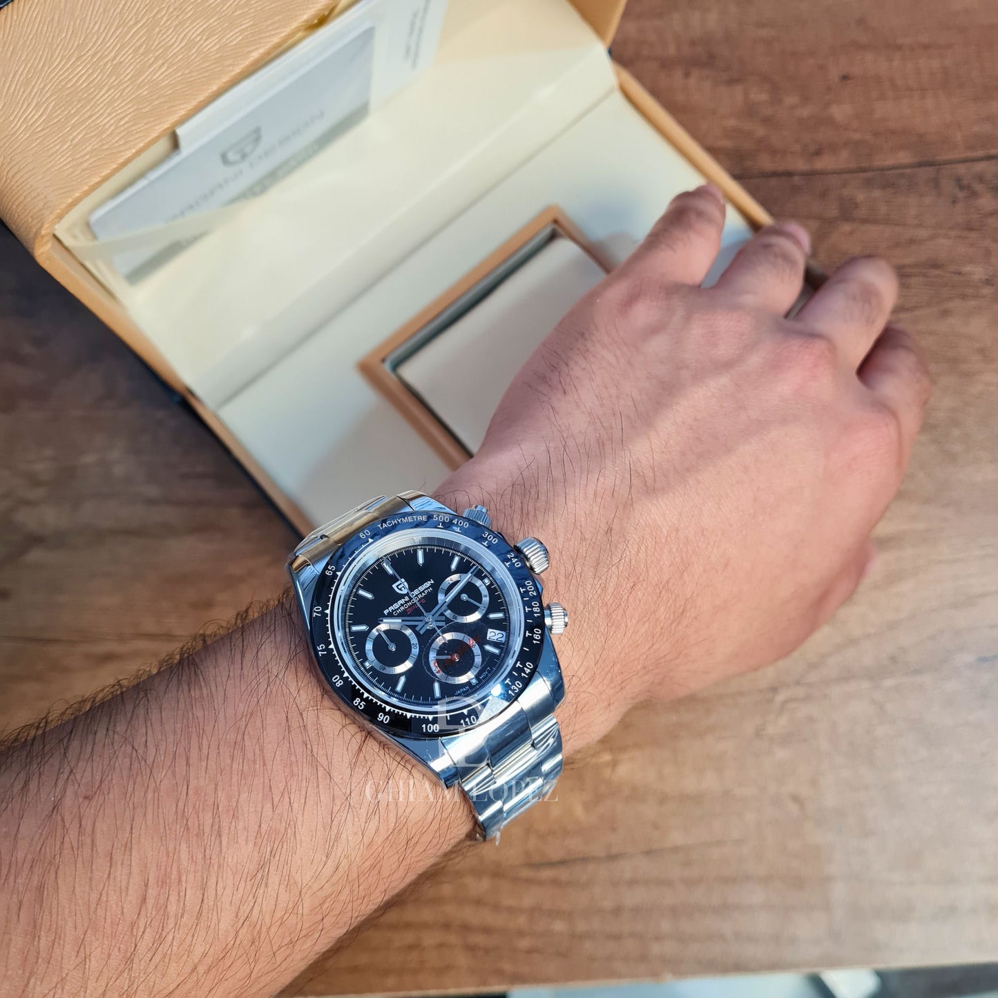 Reloj Cuarzo PAGANI DESIGN DAYTONA, PD-1644 - Plata Negro