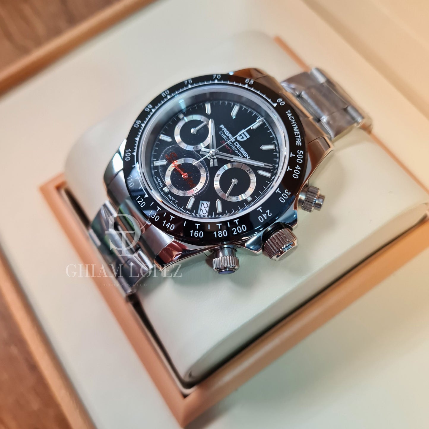 Reloj Cuarzo PAGANI DESIGN DAYTONA, PD-1644 - Plata Negro