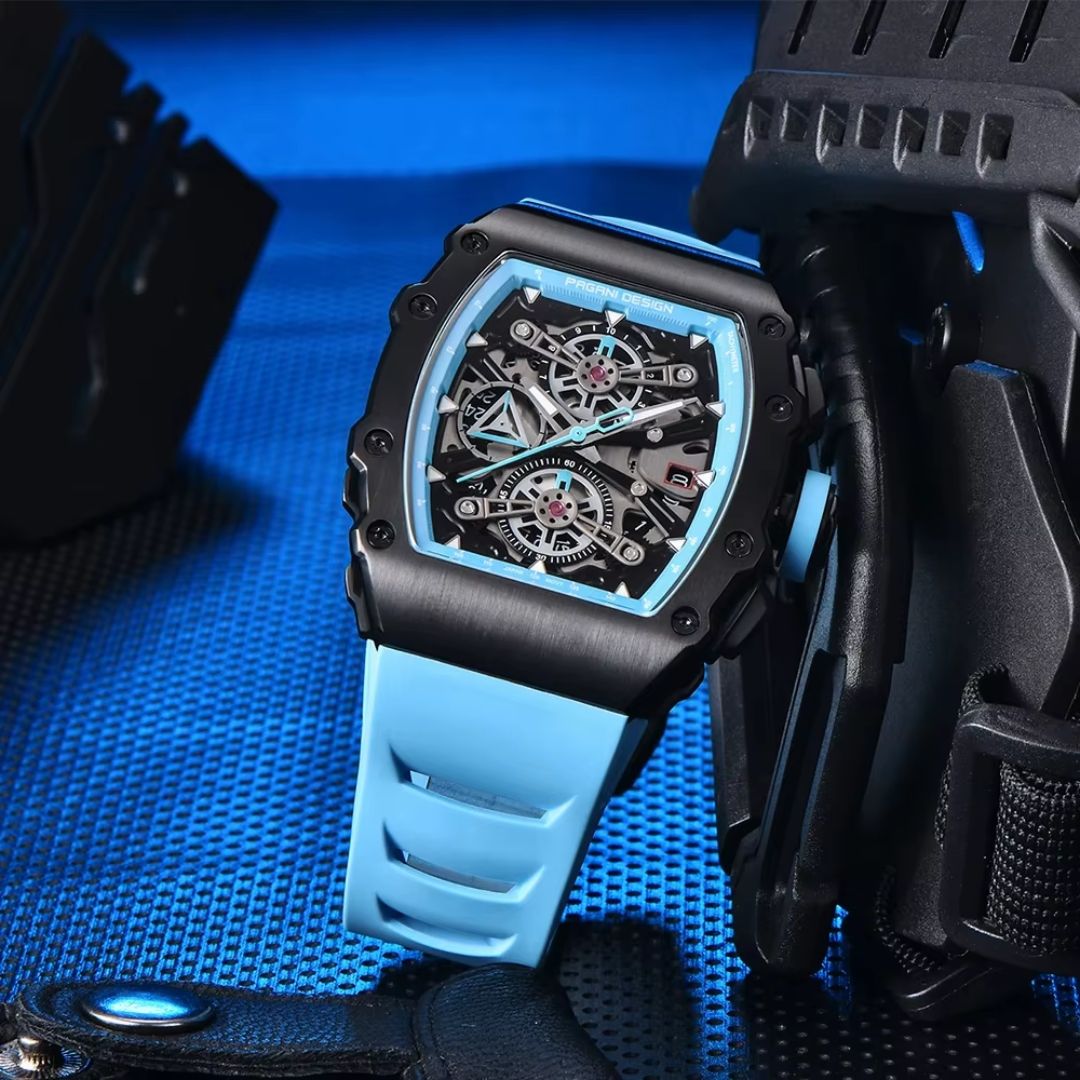 PAGANI DESIGN RM Cronógrafo de Cuarzo | PD-YS011 Black Sky Blue