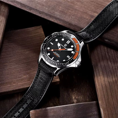 Reloj Automático PAGANI DESIGN SEAMASTER 007 Caucho, PD-1667 - Naranja Negro