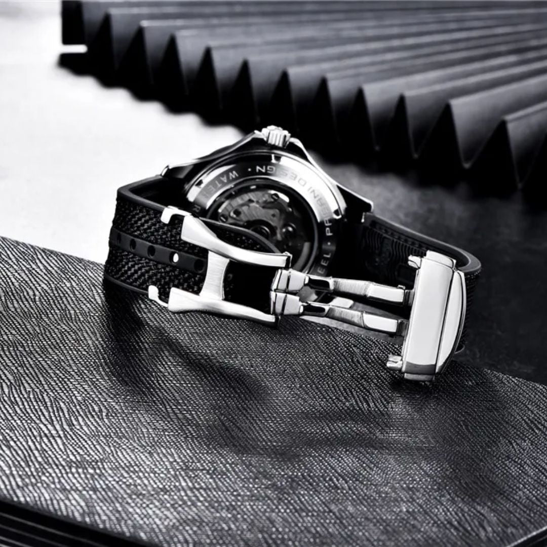Reloj Automático PAGANI DESIGN SEAMASTER 007 Caucho, PD-1667 - Negro