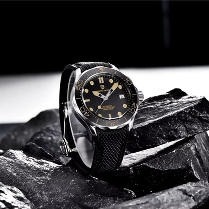 Reloj Automático PAGANI DESIGN SEAMASTER 007 Caucho, PD-1667 - Negro