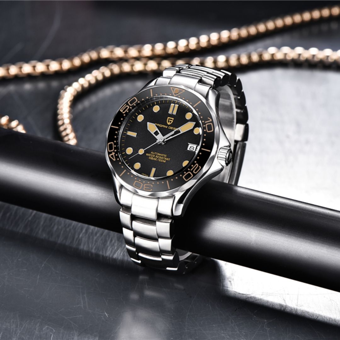 Reloj Automático PAGANI DESIGN SEAMASTER 007, PD-1667 - Negro