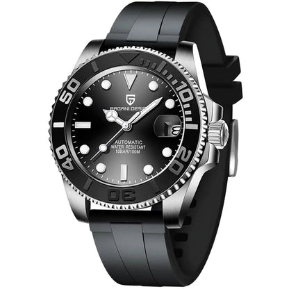 Reloj Automático PAGANI DESIGN YATCH MASTER Caucho, PD-1651 - Negro