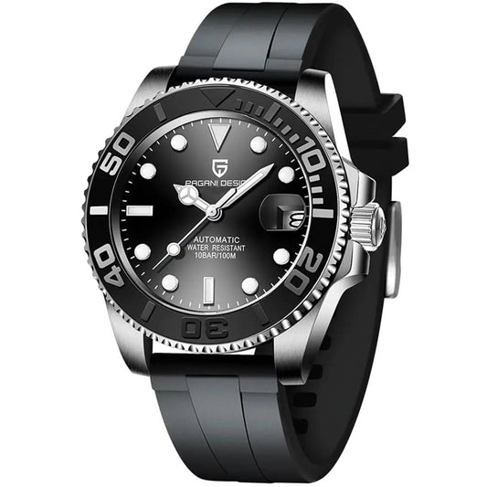 Reloj Automático PAGANI DESIGN YATCH MASTER Caucho, PD-1651 - Negro