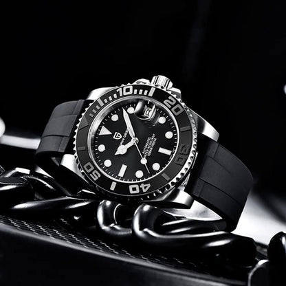 Reloj Automático PAGANI DESIGN YATCH MASTER Caucho, PD-1651 - Negro