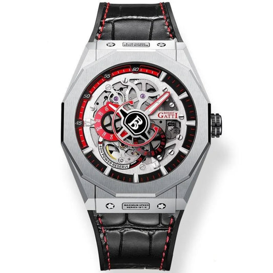 Reloj Automático BONEST GATTI  BG7601 Cuero - Rojo