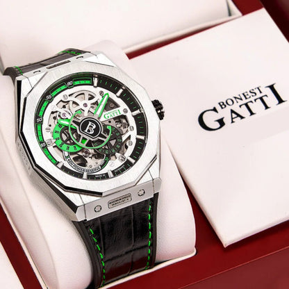 Reloj Automático BONEST GATTI  BG7601 Cuero - Verde