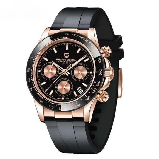 Reloj Cuarzo PAGANI DESIGN DAYTONA Caucho, PD-1664 - Oro Negro