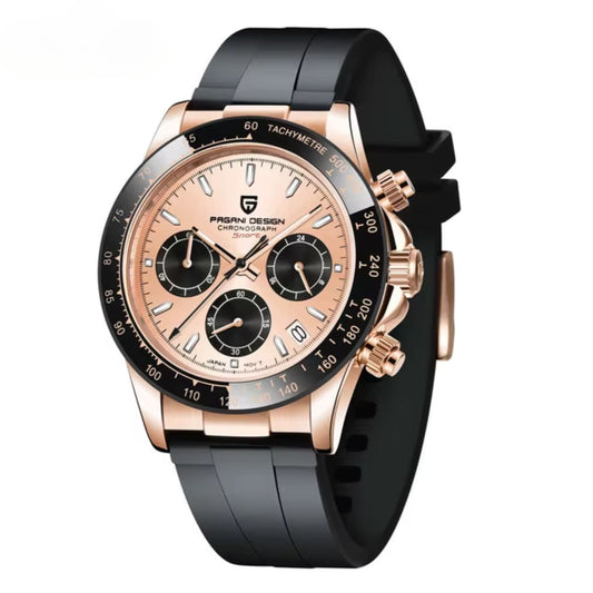 Reloj Cuarzo PAGANI DESIGN DAYTONA Caucho, PD-1664 - Oro Rosa