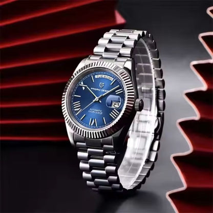 Reloj Automático PAGANI DESIGN DAYDATE 40MM, PD-1783 - Plata Azul