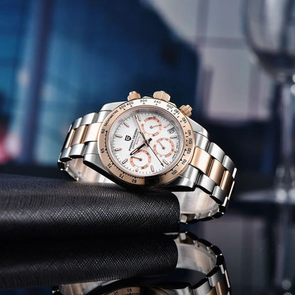Reloj Cuarzo PAGANI DESIGN DAYTONA HALF GOLD, PD-1644 - Blanco