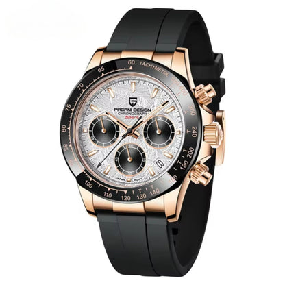Reloj Cuarzo PAGANI DESIGN DAYTONA Meteorito Caucho, PD-1664 - Oro Rosa