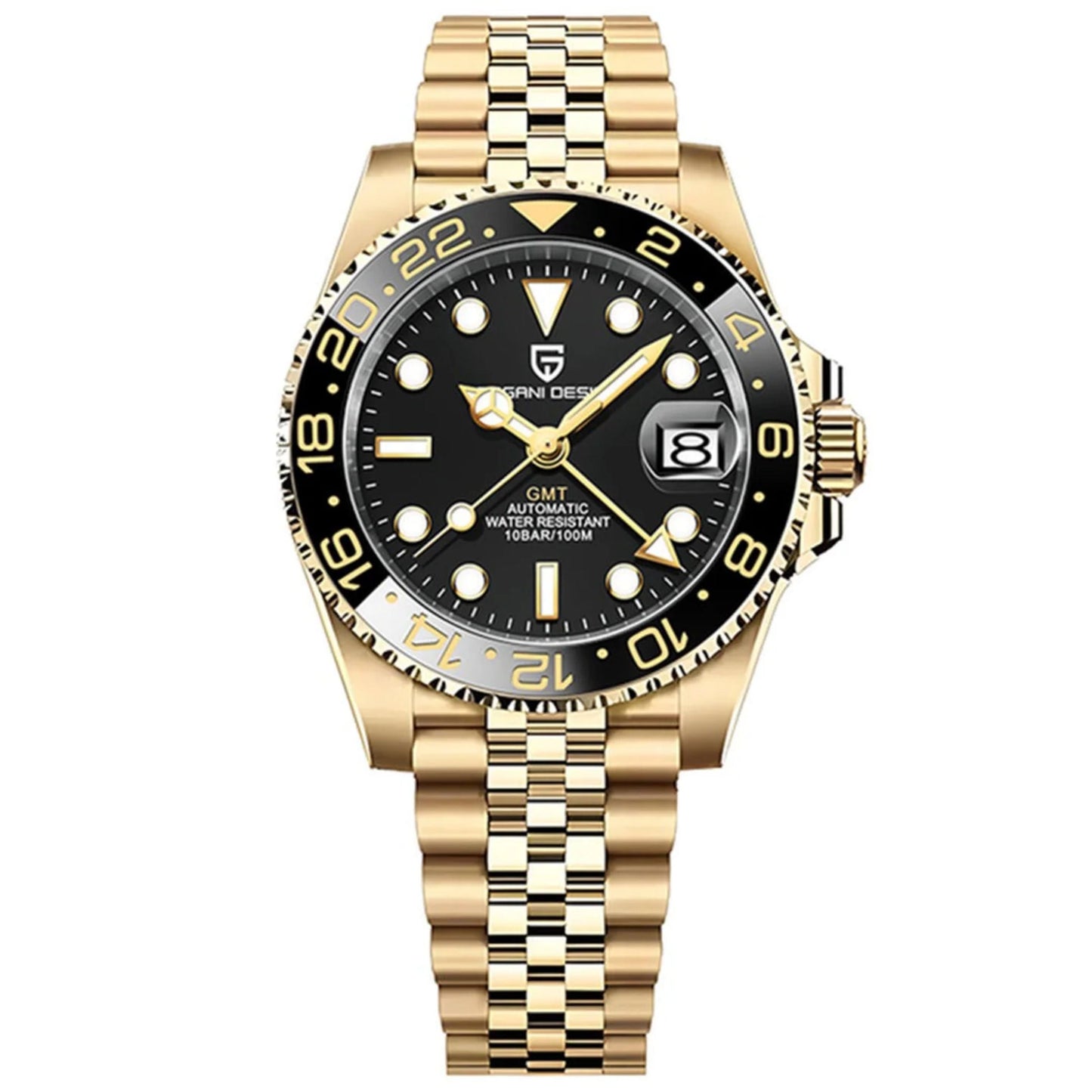 Reloj Automático PAGANI DESIGN GMT MASTER Jubilee, PD-1662 - Oro Negro